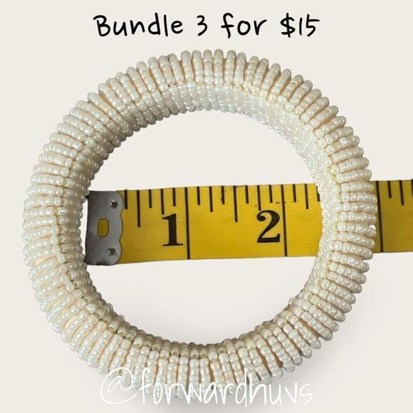 Bundle 3 for $15 Handmade Bangle Bracelet covered in Pill Seed Beads - Picture 7 of 8